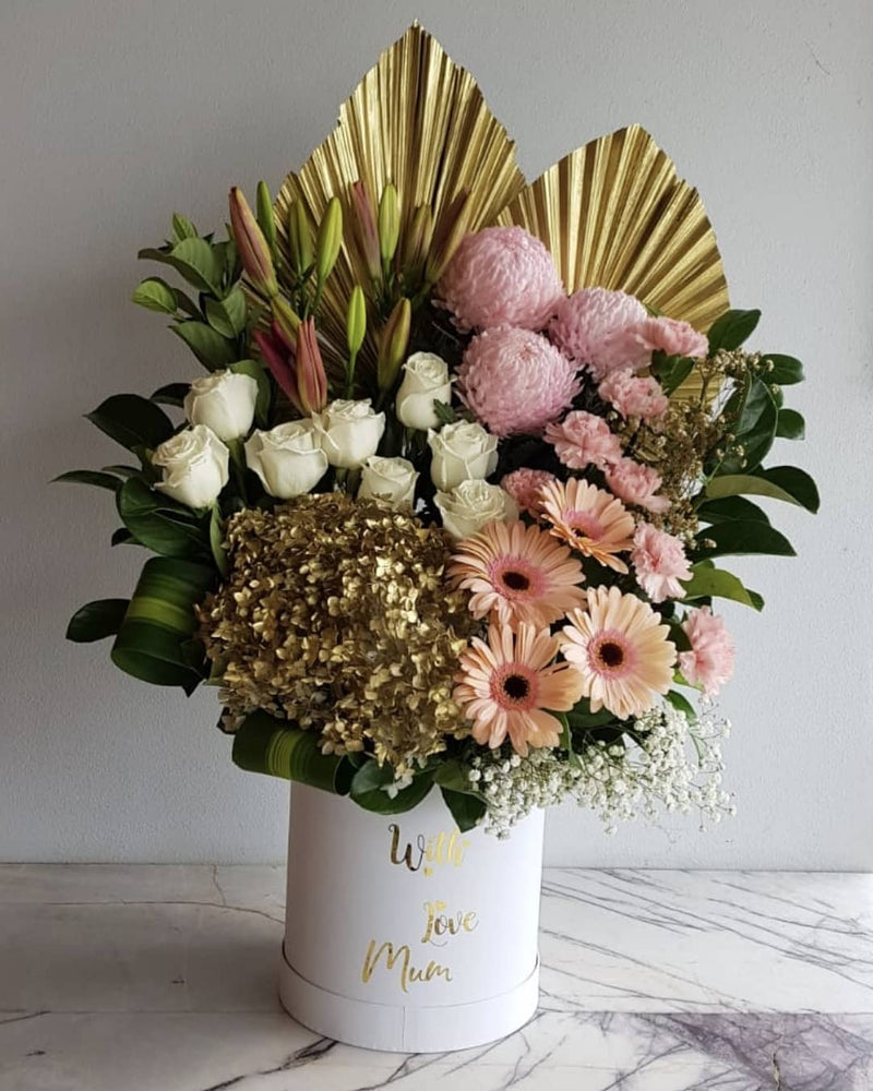 Gold White Pink Large Arrangement